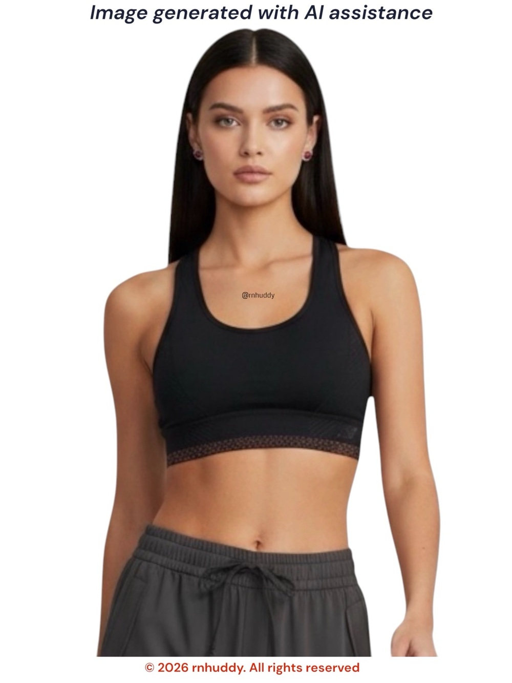 New Balance M black with red sports bra
